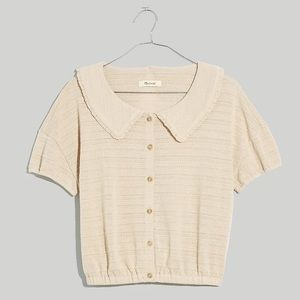 Madewell Ruffle Collared Crop Top Medium